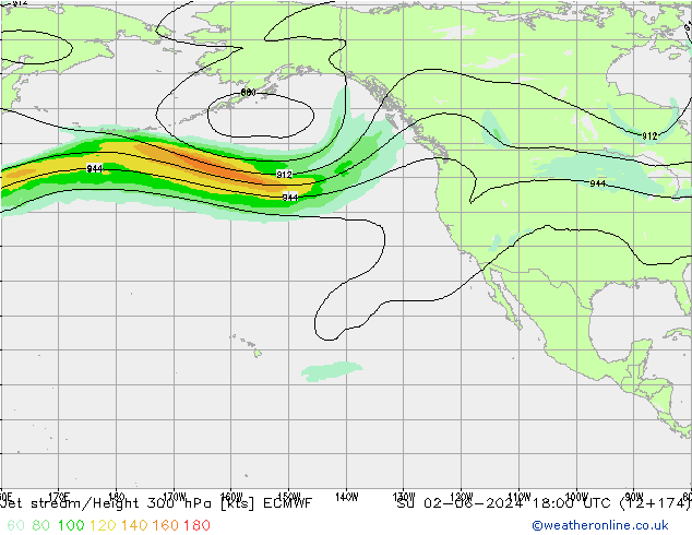 Straalstroom ECMWF zo 02.06.2024 18 UTC