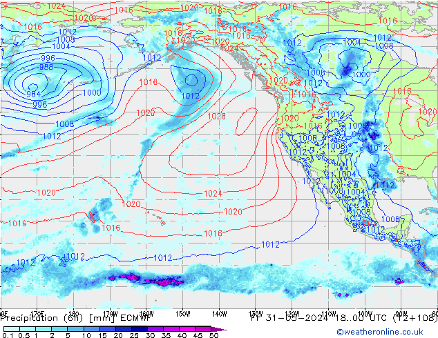 Z500/Rain (+SLP)/Z850 ECMWF Fr 31.05.2024 00 UTC