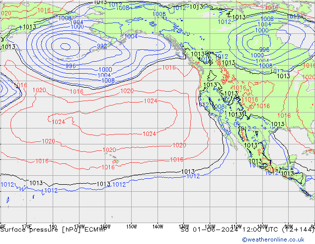 приземное давление ECMWF сб 01.06.2024 12 UTC