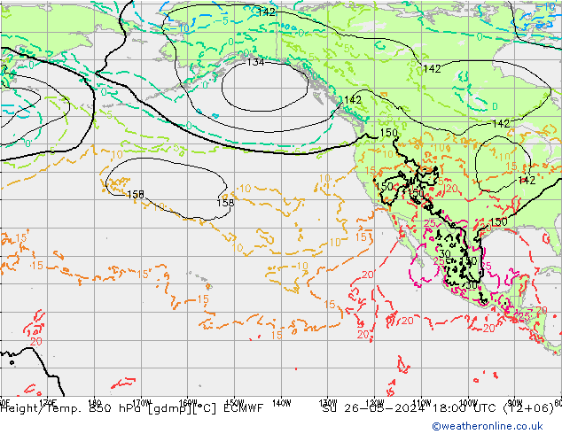 Z500/Rain (+SLP)/Z850 ECMWF Su 26.05.2024 18 UTC