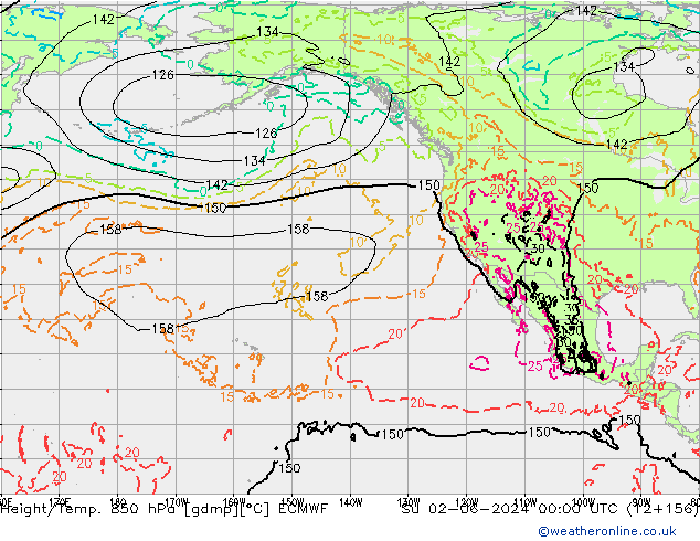 Z500/Rain (+SLP)/Z850 ECMWF Dom 02.06.2024 00 UTC