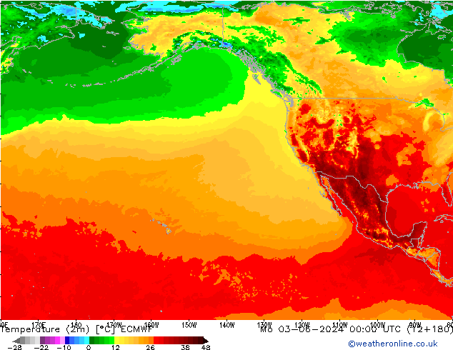 Temperatura (2m) ECMWF lun 03.06.2024 00 UTC