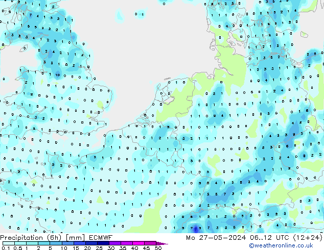 Z500/Rain (+SLP)/Z850 ECMWF Seg 27.05.2024 12 UTC