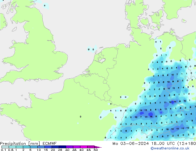 Precipitation ECMWF Mo 03.06.2024 00 UTC