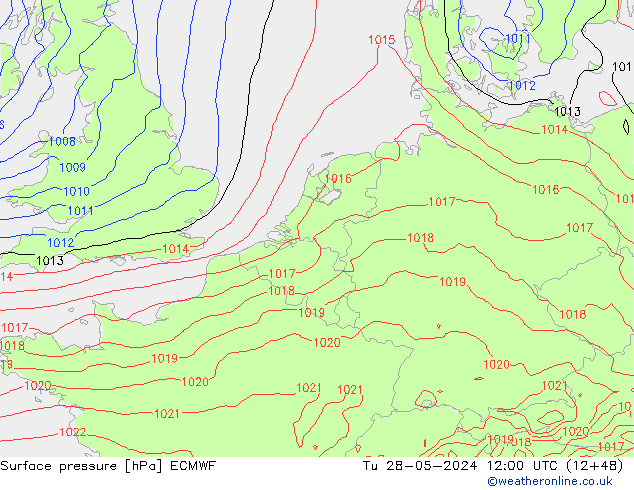 Surface pressure ECMWF Tu 28.05.2024 12 UTC