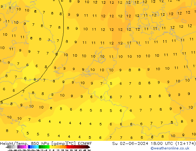 Z500/Rain (+SLP)/Z850 ECMWF dim 02.06.2024 18 UTC