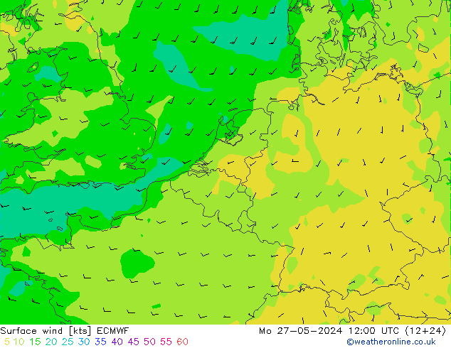 Wind 10 m ECMWF ma 27.05.2024 12 UTC