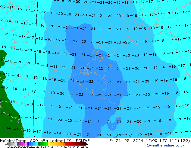 Z500/Rain (+SLP)/Z850 ECMWF Pá 31.05.2024 12 UTC