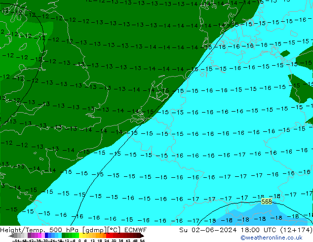 Z500/Rain (+SLP)/Z850 ECMWF dim 02.06.2024 18 UTC