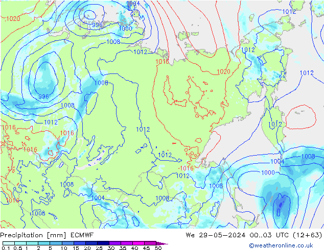 Precipitation ECMWF We 29.05.2024 03 UTC