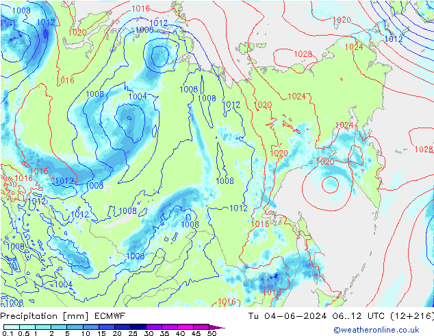 opad ECMWF wto. 04.06.2024 12 UTC