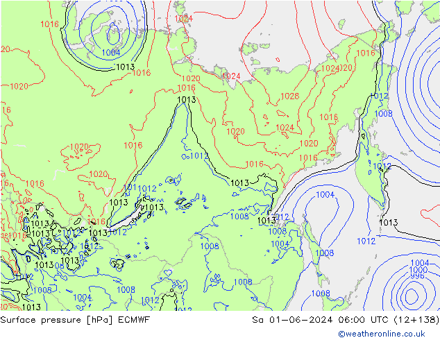 pression de l'air ECMWF sam 01.06.2024 06 UTC