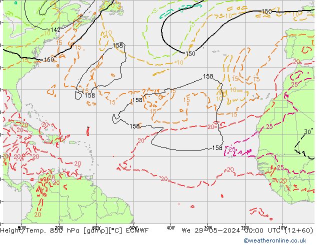 Z500/Rain (+SLP)/Z850 ECMWF śro. 29.05.2024 00 UTC