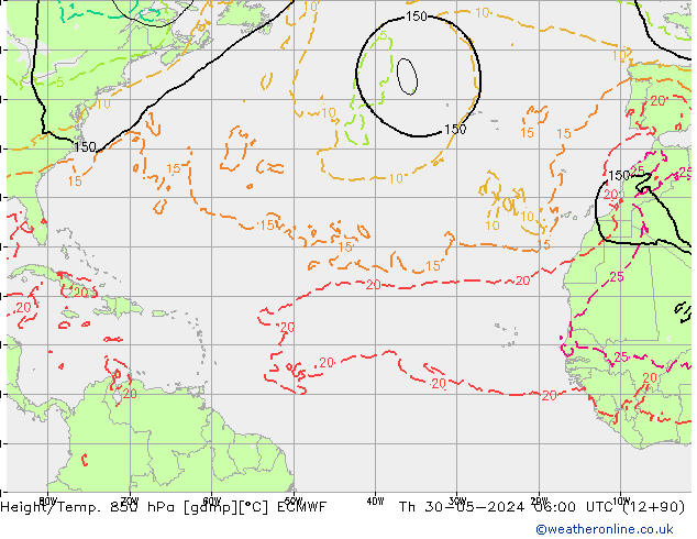 Z500/Rain (+SLP)/Z850 ECMWF Th 30.05.2024 06 UTC