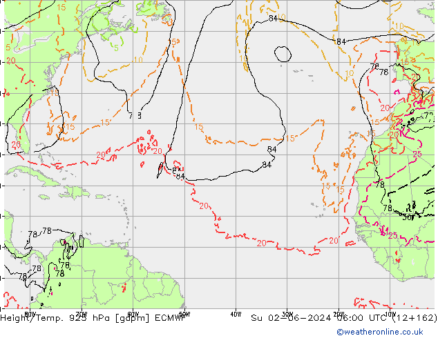 Height/Temp. 925 hPa ECMWF nie. 02.06.2024 06 UTC