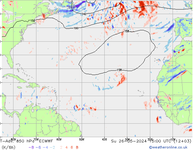 T-Adv. 850 hPa ECMWF zo 26.05.2024 15 UTC