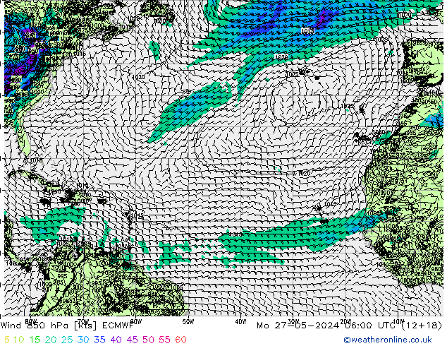 Vent 850 hPa ECMWF lun 27.05.2024 06 UTC