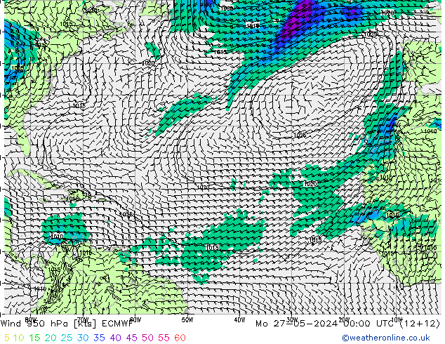 Vent 950 hPa ECMWF lun 27.05.2024 00 UTC