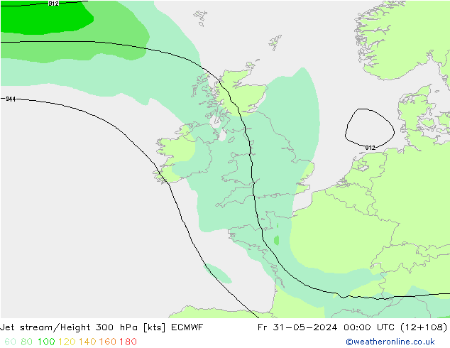 джет ECMWF пт 31.05.2024 00 UTC