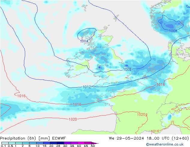 Z500/Rain (+SLP)/Z850 ECMWF Qua 29.05.2024 00 UTC