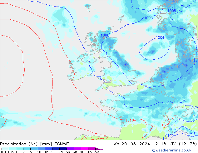 Z500/Rain (+SLP)/Z850 ECMWF Qua 29.05.2024 18 UTC