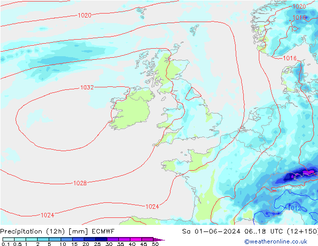 opad (12h) ECMWF so. 01.06.2024 18 UTC