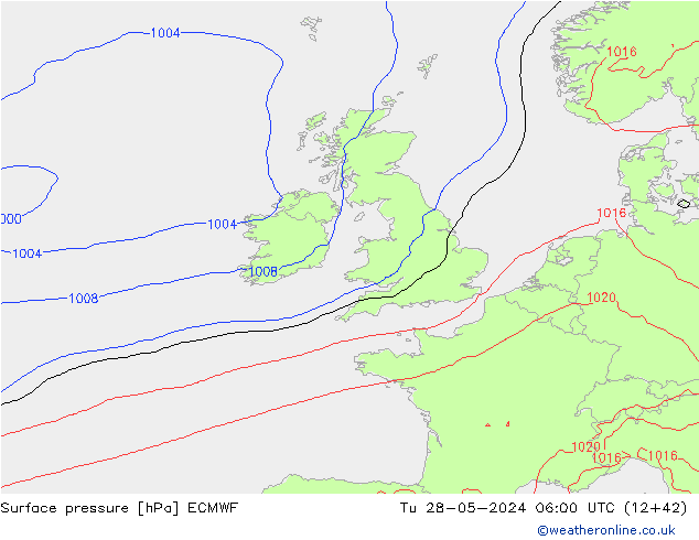 приземное давление ECMWF вт 28.05.2024 06 UTC