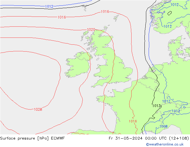 приземное давление ECMWF пт 31.05.2024 00 UTC