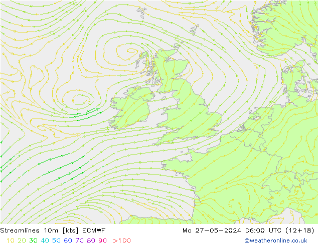 Stromlinien 10m ECMWF Mo 27.05.2024 06 UTC