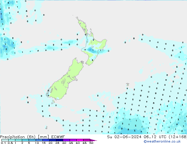 Z500/Rain (+SLP)/Z850 ECMWF Вс 02.06.2024 12 UTC