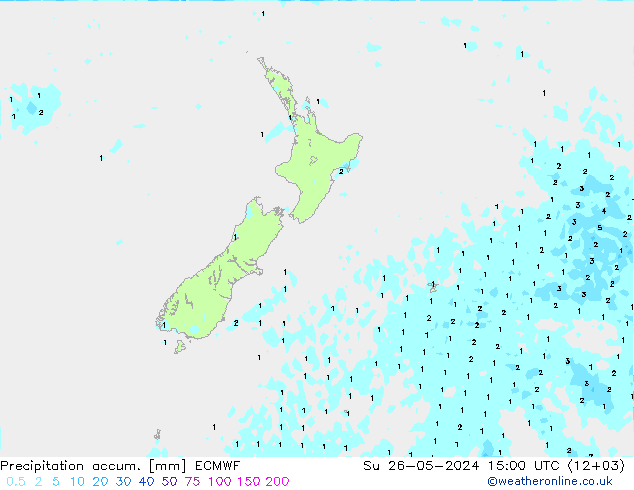 Precipitation accum. ECMWF dom 26.05.2024 15 UTC