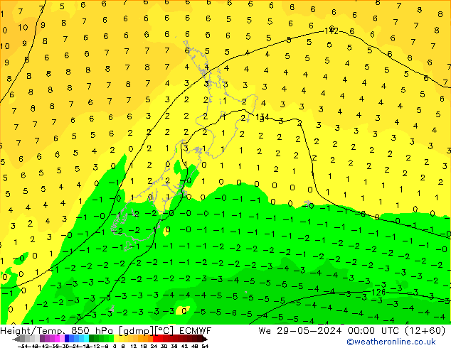 Z500/Regen(+SLP)/Z850 ECMWF wo 29.05.2024 00 UTC