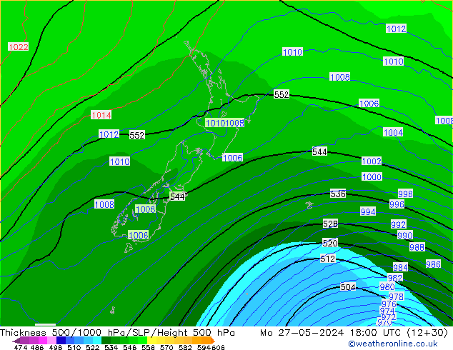 Thck 500-1000hPa ECMWF  27.05.2024 18 UTC