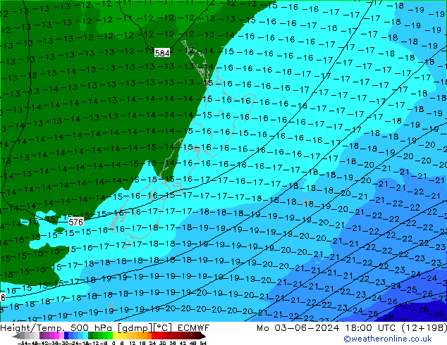 Z500/Rain (+SLP)/Z850 ECMWF пн 03.06.2024 18 UTC