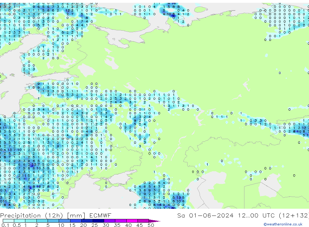 opad (12h) ECMWF so. 01.06.2024 00 UTC