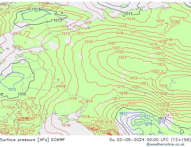 Bodendruck ECMWF So 02.06.2024 00 UTC