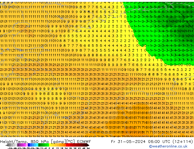 Z500/Rain (+SLP)/Z850 ECMWF Pá 31.05.2024 06 UTC