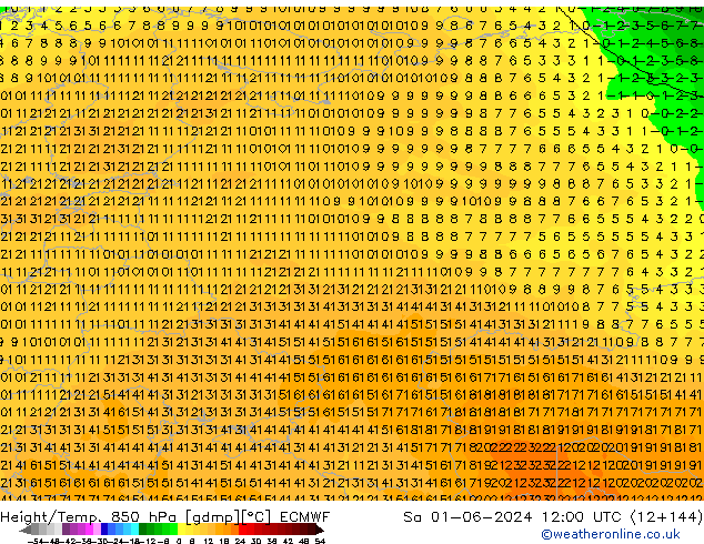 Z500/Rain (+SLP)/Z850 ECMWF Sa 01.06.2024 12 UTC