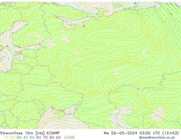 ветер 10m ECMWF ср 29.05.2024 03 UTC