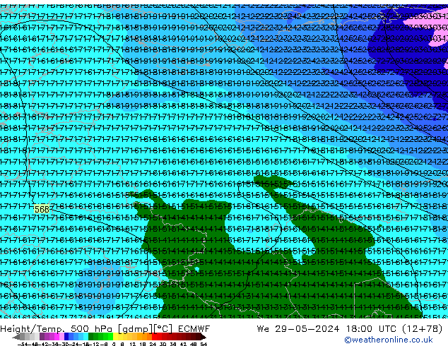 Z500/Rain (+SLP)/Z850 ECMWF ср 29.05.2024 18 UTC