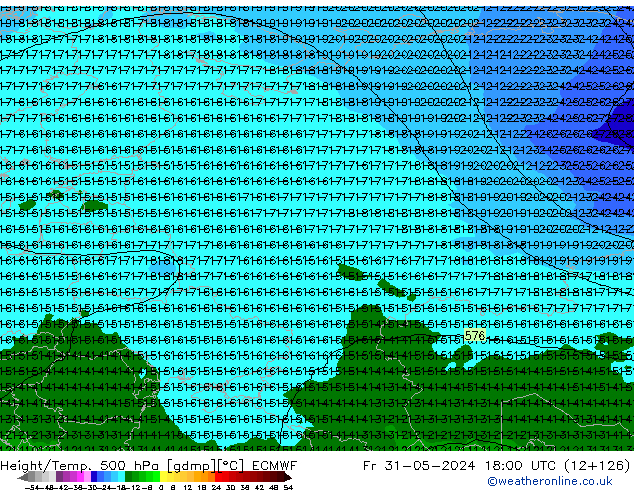 Z500/Rain (+SLP)/Z850 ECMWF Pá 31.05.2024 18 UTC