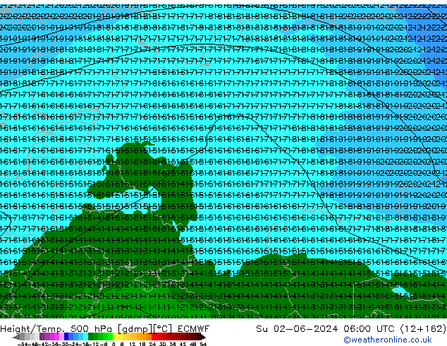 Height/Temp. 500 hPa ECMWF Su 02.06.2024 06 UTC