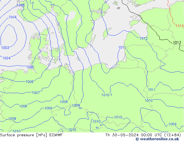 приземное давление ECMWF чт 30.05.2024 00 UTC