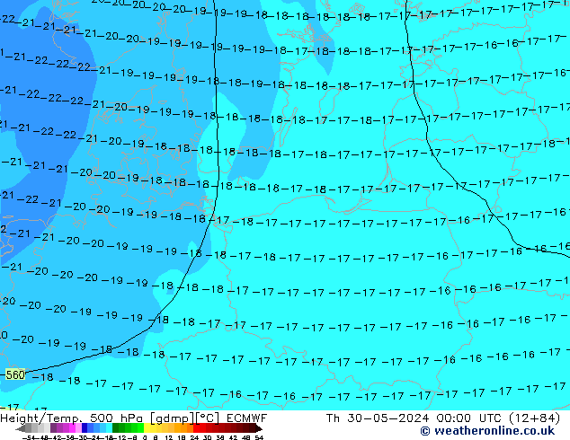 Z500/Rain (+SLP)/Z850 ECMWF Th 30.05.2024 00 UTC