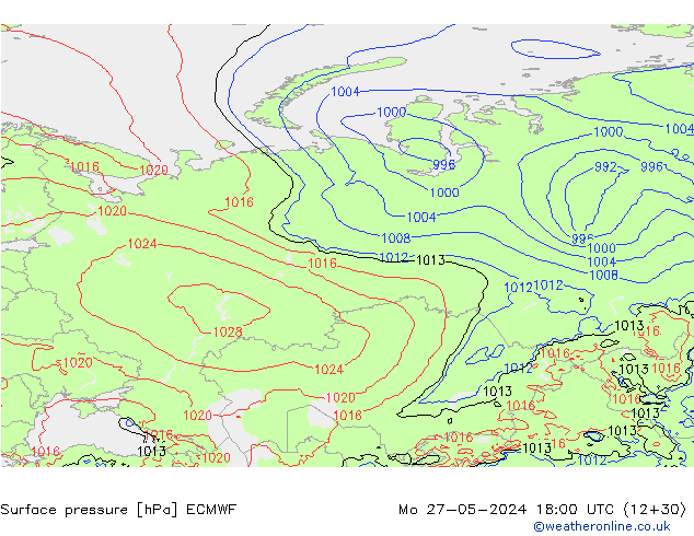 pression de l'air ECMWF lun 27.05.2024 18 UTC