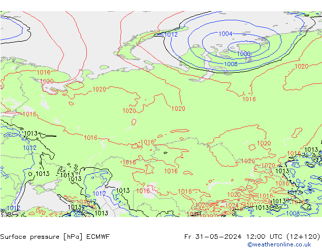 приземное давление ECMWF пт 31.05.2024 12 UTC