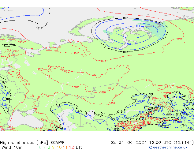 High wind areas ECMWF sam 01.06.2024 12 UTC