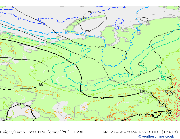 Z500/Rain (+SLP)/Z850 ECMWF lun 27.05.2024 06 UTC