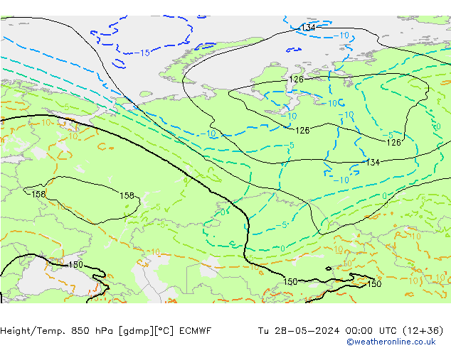 Z500/Yağmur (+YB)/Z850 ECMWF Sa 28.05.2024 00 UTC