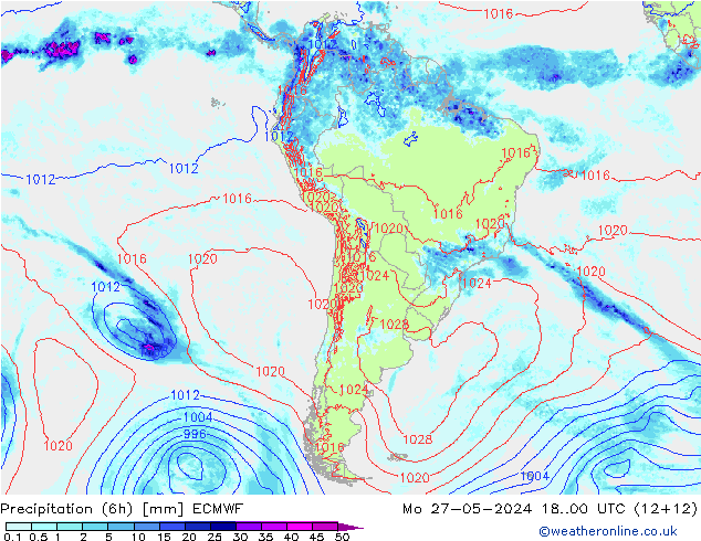 Z500/Rain (+SLP)/Z850 ECMWF Mo 27.05.2024 00 UTC